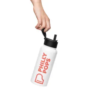 Stainless steel water bottle with a straw lid
