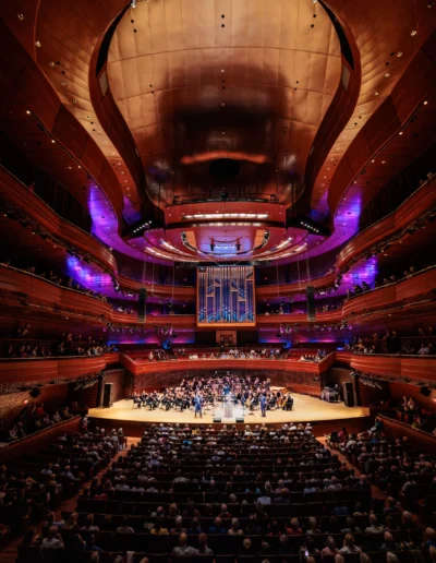 Photo of the No Name Pops at Verizon Hall with the audience and the ceiling visible in the shot